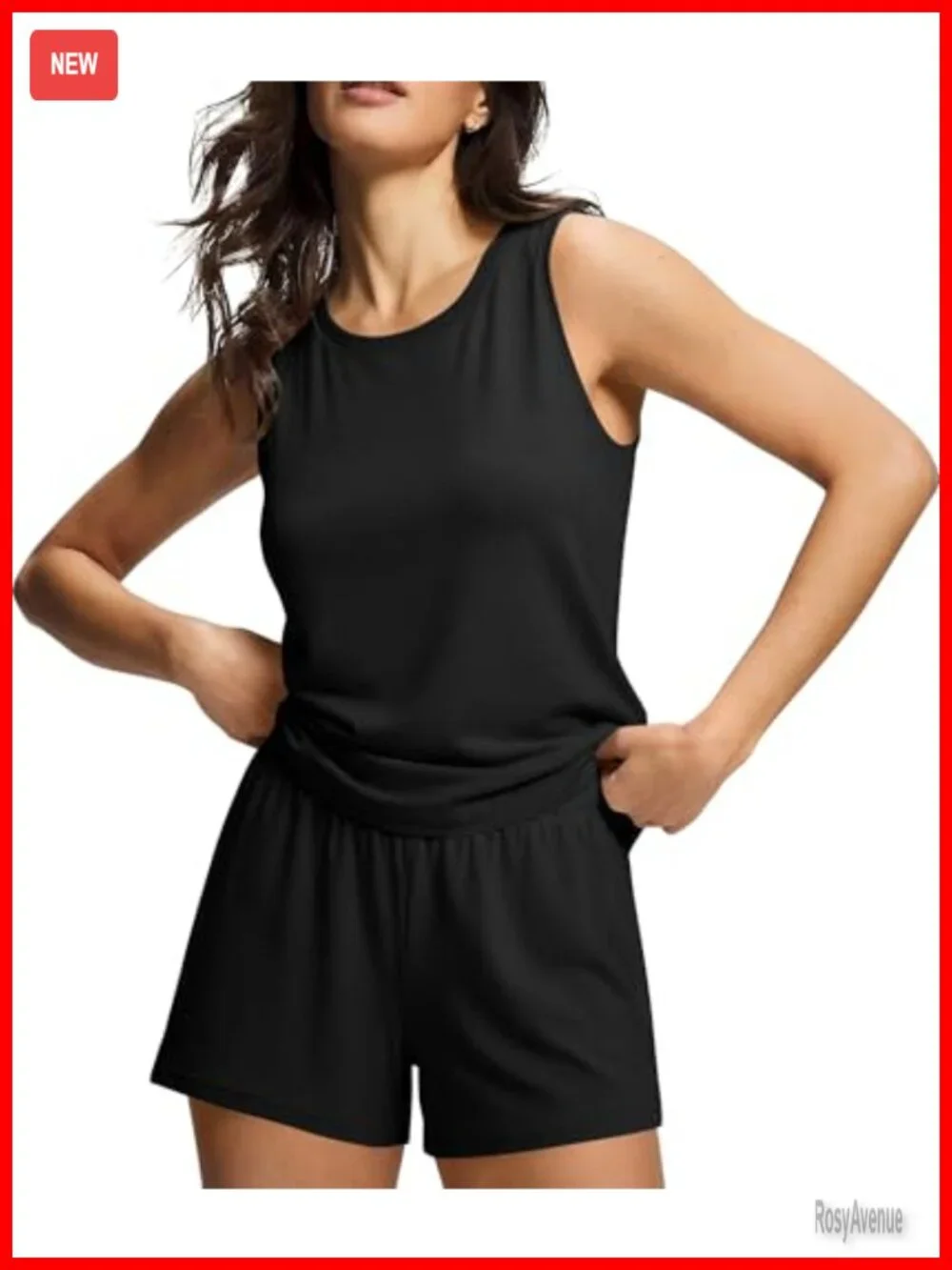 Viscose from Bamboo Tank Top and Shorts Pajama Set Sleeveless 2 Piece Sleepwear